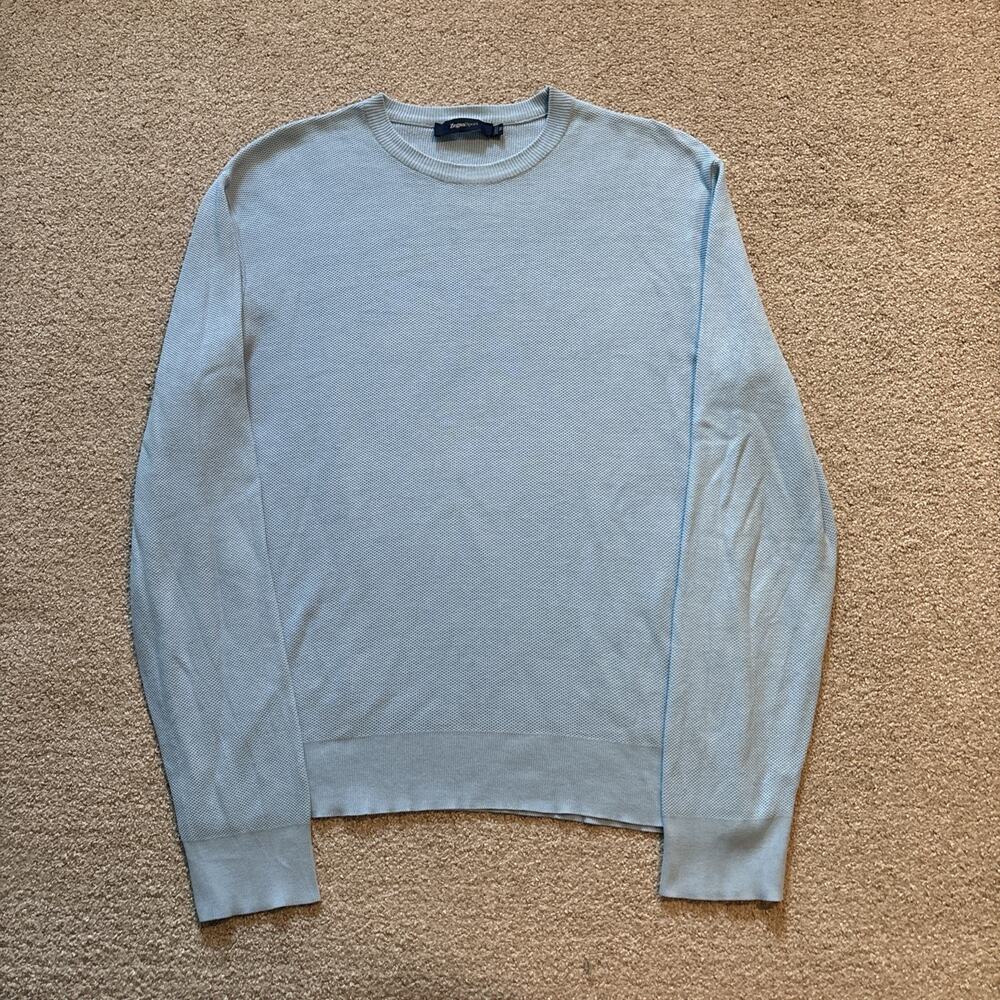 Vintage Zegna Sport Men’s Light Blue Crew Neck Sweater Made in Romania Cotton